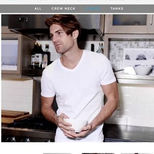 Mack Weldon V-neck Undershirt White, sz M, NWT